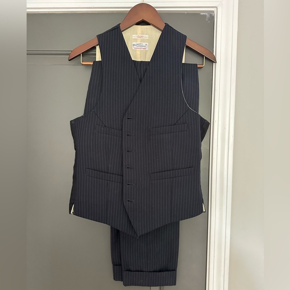 Three-Piece Navy Pinstripe Suit - Picture 3 of 7